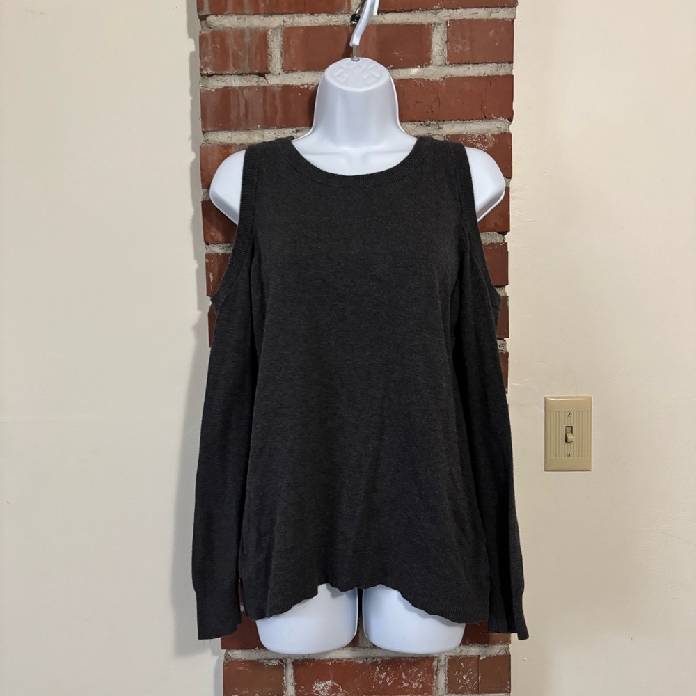 Michael Kors Dark Gray Cold Shoulder Top